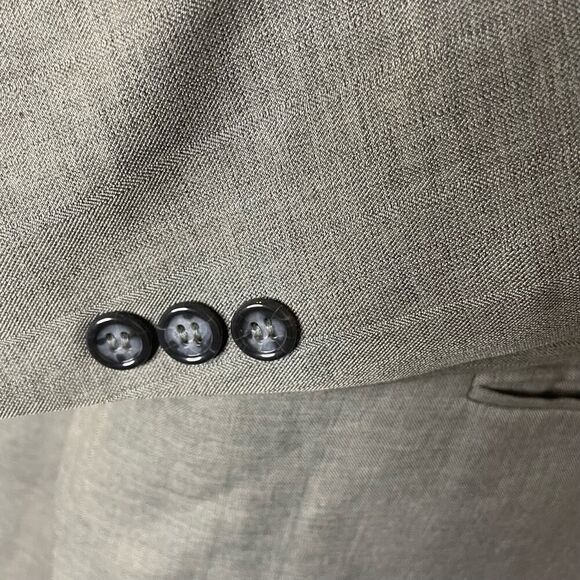 Porta Bella Suit Jacket Blazer 46R Mens Gray 3 Button Sports Coat Notch Collar - Picture 6 of 10